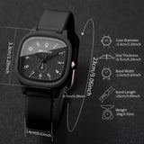 Fashion Square Women Quartz Watch Casual Arabic Dial Silicone Strap Wristwatches Reloj Mujer Girls Clock Gift (Without Box)