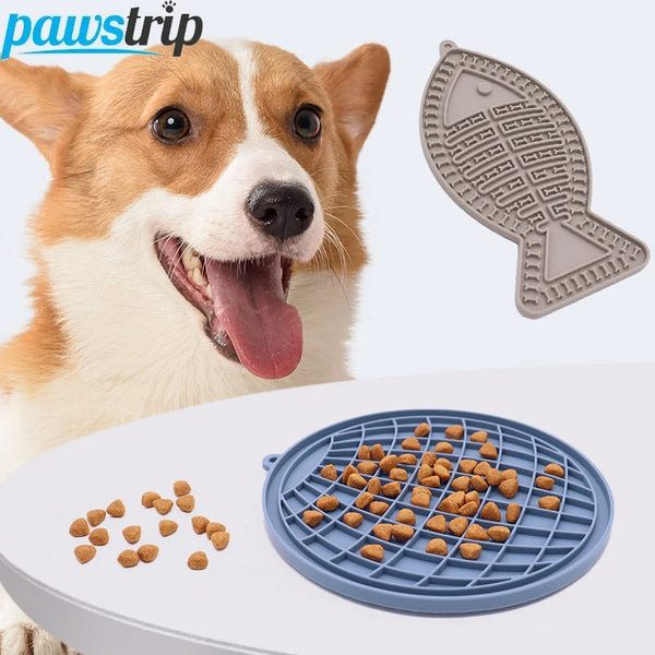 Silicone Dog Slow Feeder Mat Anti-Choking Pet Licking Mat with Suction Cups Non-slip Dog Slow Feeding Pad Pet Supplies