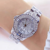 Casual Elegant Full Diamond Women's Quartz Watch Shiny Zircon Mechanical Lady Wristwatches Fashion Folding Watches Buckle Watch