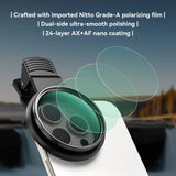 APEXEL 52mm HD Filter Lens Kit, Professional Filters for Mobile Phones and Cameras, with Universal Clip and Storage Bag