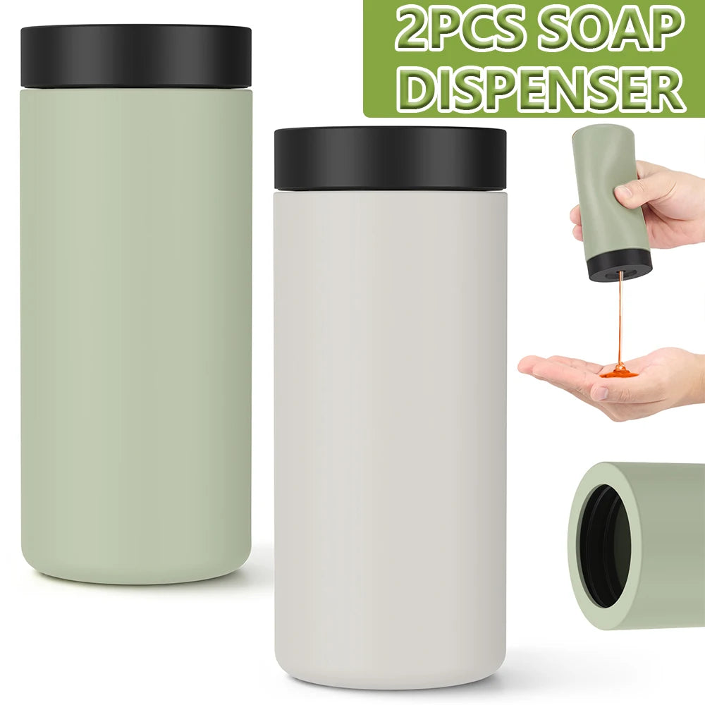 2Pcs Kitchen Sink Soap Dispenser 240ml Silicone Dish Soap Squeeze Bottle Hand Soap Shower Gel Lotion Storage Bottle for Bathroom
