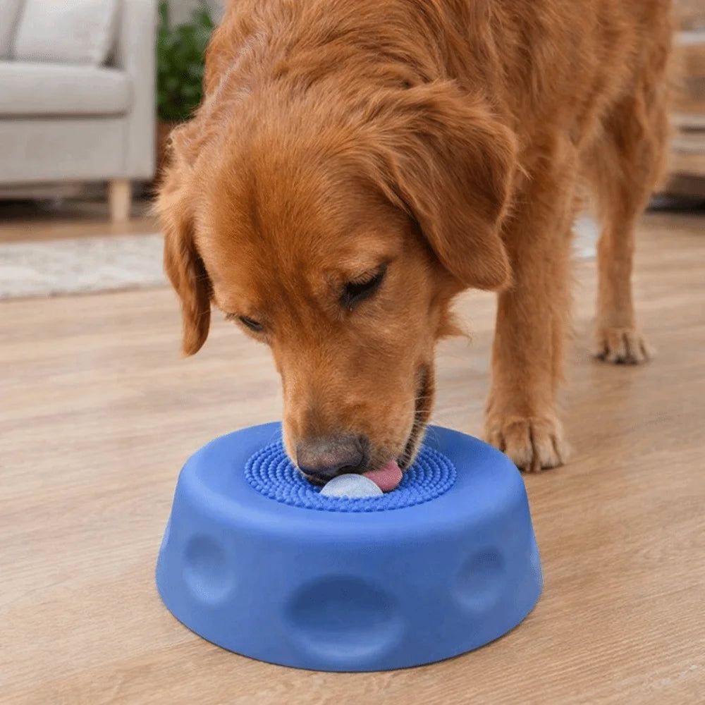 Creative Food-Grade Silicone Dog Licking Bowl Anti-slip Rolling Ball Pet Slow Feeder Anti-Choking Dog Treat Bowl Wet Snack