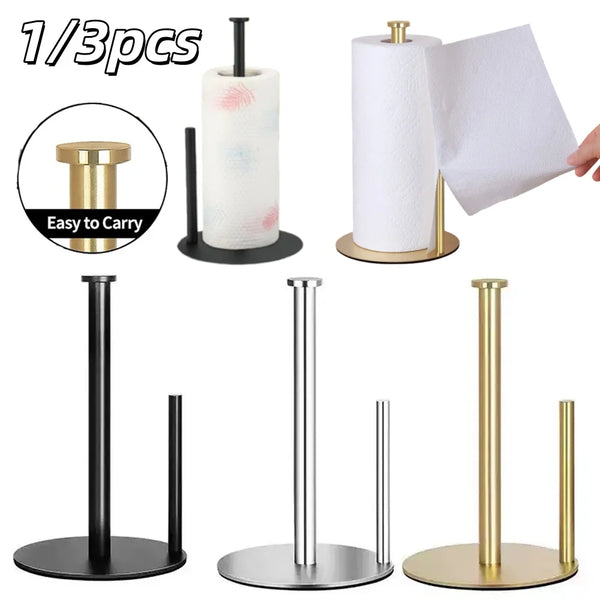 1/3pcs Stainless Steel Kitchen Paper Towel Holder Countertop Roll Organizer Toilet Papers Holders For Kitchen Bathroom