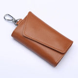 1 PC Second Layer Cowhide Keychain Men Key Holder key Organizer Pouch Car Key Pouch Wallet Housekeeper Key Case Mini Card Bag