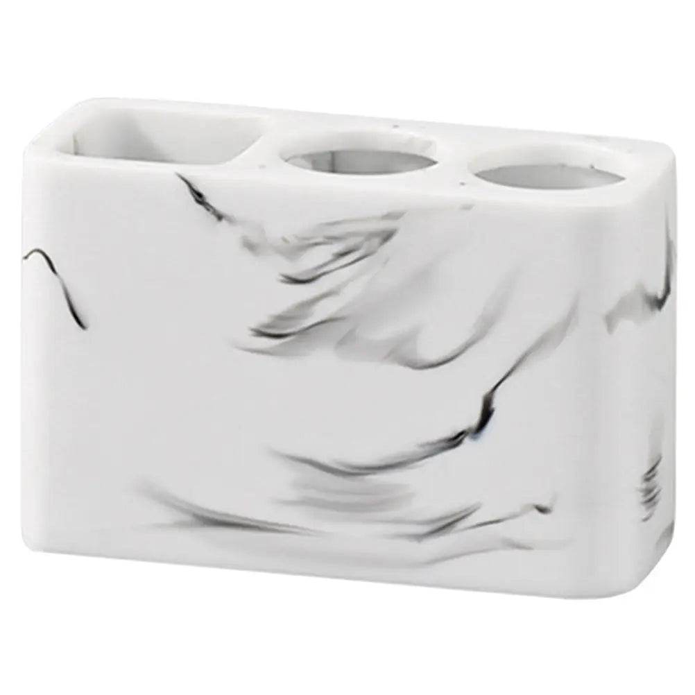 Resin Toothbrush Holder Makeup Brush Organizer Bathroom Vanity Storage Rack Countertop Desktop Toothpaste Holder Space Saving