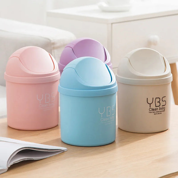 Car Universal Waste Bin with Lid Desktop Office Organizer Storage Home Garbage Basket Container Table Trash Bin Small Trash Can