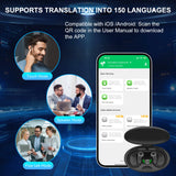 Ai Translator Earbud Device Real Time 2-Way Translations Supporting 150+ Languages For Travelling Learning Shopping Business