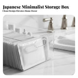 Stackable Drawer Box Japanese Inspired Desktop Organizer Transparent Design Space Saving for Women, Vanity, Desk, Bathroom