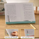 BEISHI Adjustable Desktop Book Stand for Reading with Page Clips Plastic Foldable Book Reading Holder iPad Tablet Laptop Holder