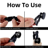 3 in1 180° Fish Eye Mobile Phone Camera Lens Fish Eye 0.67X Quality Wide Angle Macro Lens Clip Phone Lens Kit For All Smartphone