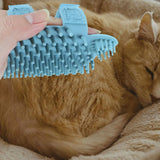 Silicone Pet Grooming Brush Cat Wall Corner Massager Self Cleaning Comb Removes Shed Hair Gentle Skin Friendly Design