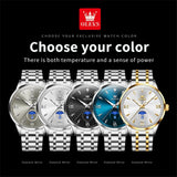 OLEVS Moon Phase men's watches calendar 30m waterproof quartz watch for man fashion minimalist Original wristwatch brand watch