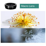 3 in1 180° Fish Eye Mobile Phone Camera Lens Fish Eye 0.67X Quality Wide Angle Macro Lens Clip Phone Lens Kit For All Smartphone