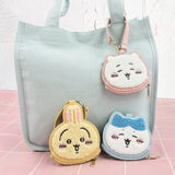 Cute Hachiware Usagi Plush Coin Purse Embroidery Face Zipper Pouch Small Hanging Bag Storage Organizer Gift for Boys Girls Fans