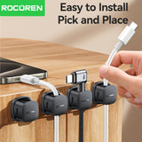 ROCOREN 30PCS Magnetic Cable Organizer Clips for Desk Home Office Adjustable Cable Cord Management Wire Keeper Cable Holder Clip