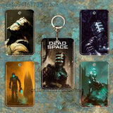 D-Dead S-Space Custom Access Card Case Leather Card Holder Keychain Key Ring Transportation Card Case Gifts