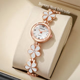 Fashion Flower Bracelet Strap Women Watches Ladies Diamond Arabic Numeral Dial Wristwatches Reloj Mujer（Without Box）