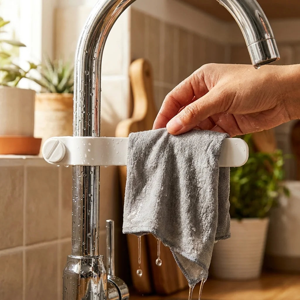 3D Printed Kitchen Rag Holder Multipurpose Sink Dishcloth Storage Rack Household Wall Desktop Organizer Gift slight flaw