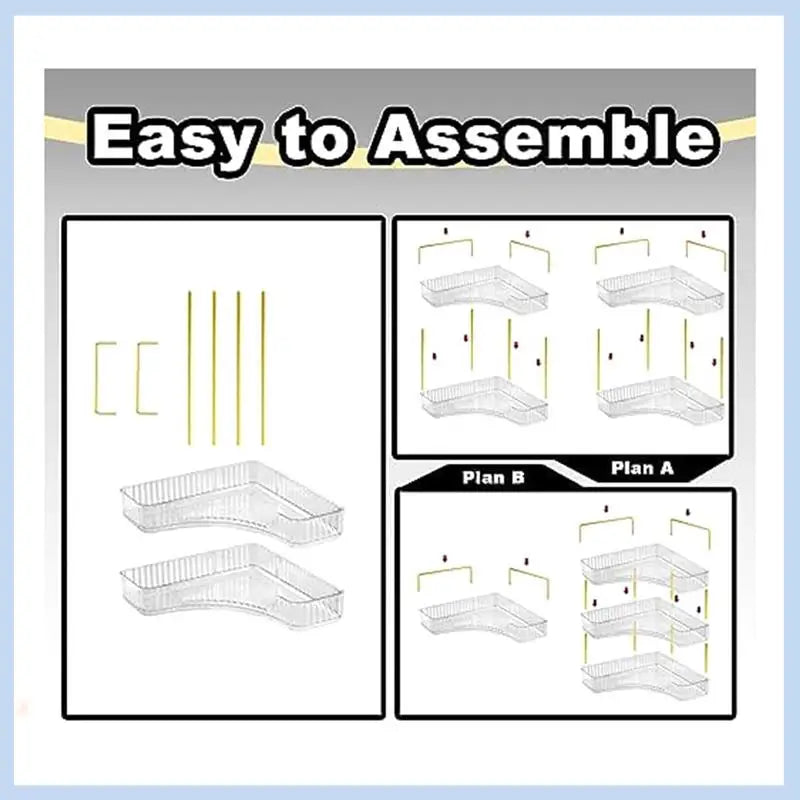 AS63-2 Tier Bathroom Counter Organizer, Multi-Function Corner Bathroom Organizer Countertop, Makeup Organizer Perfume B Durable