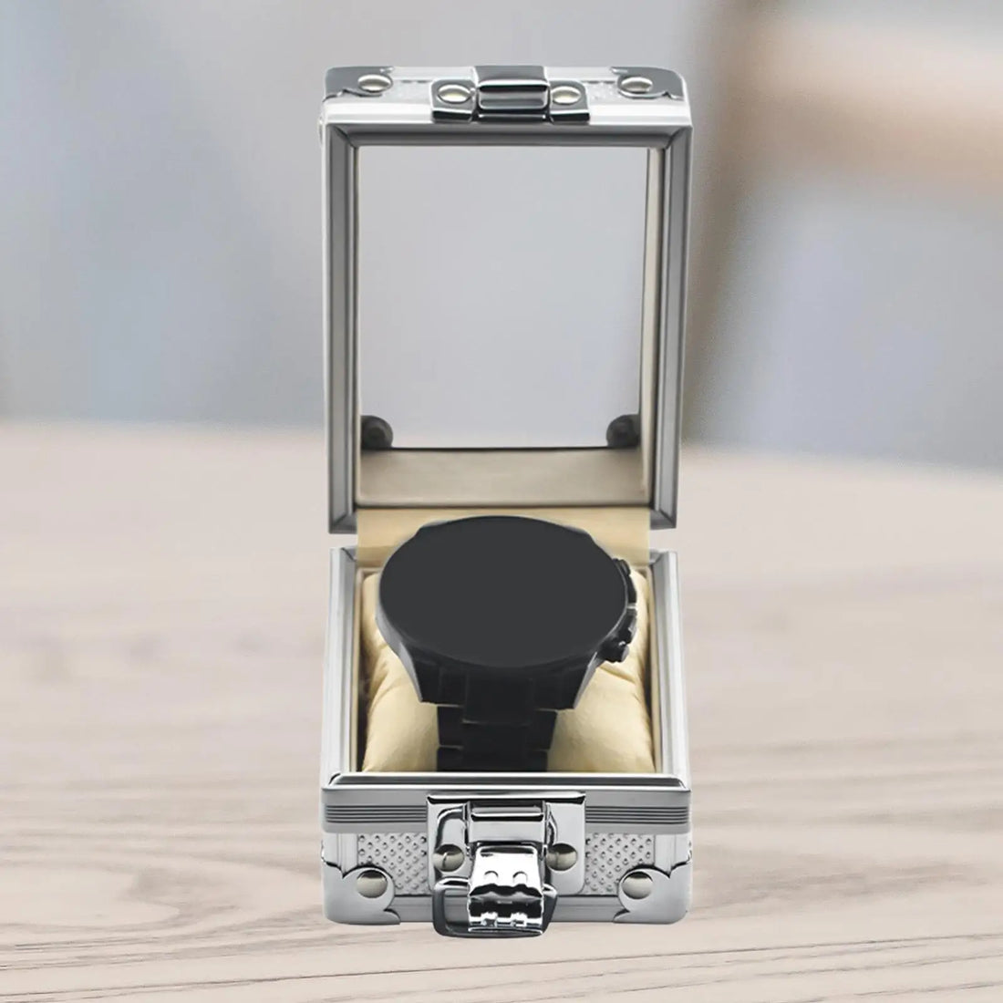 Square Decorated Gift Box with Lid Watch Organizer for Jewelry Storage and Room Decoration Use