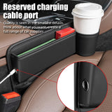 Universal Car Seat Gap Organizer Storage Box Multifunction Leather Crevice Side Storage Pocket Wallet Keys Card with Cup Holder