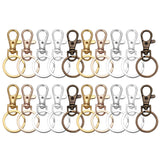 10Sets Alloy Swivel Lobster Clasp Hooks With Split Key Ring Snap Hooks For DIY Keychain Bag Hang Doll Jewelry Making Accessories