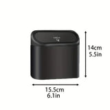Car Trash Can Bin with Lid- Mini Car Garbage Can- Leakproof Trash Bin Car Dustbin Organizer Container for Car Office Home