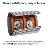 【A】Watch Roll Travel Case 1/2/3 Slot, Storage Organizer with Removable Pillows Solid Dividers, Secure