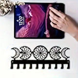 Moon Phase Key Holder 10 Hooks Wall Mount, Metal Key Organizer with Leash Hook, Entryway Wall Decor for Home