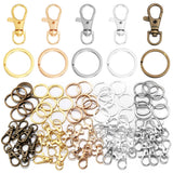 10Sets Alloy Swivel Lobster Clasp Hooks With Split Key Ring Snap Hooks For DIY Keychain Bag Hang Doll Jewelry Making Accessories