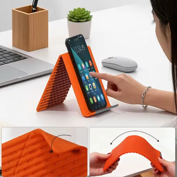 Lazy Portable Phone Stand Silicone Desktop Tablet Laptop Holder Creative Flexible Foldable Transforming Stand Travel Accessory
