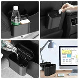 New Car Trash Can (with Lid) 3 Rolls of Garbage Bags for Car Door/Seat Back/Center Console Side/Home/Office Use Small Trash Can
