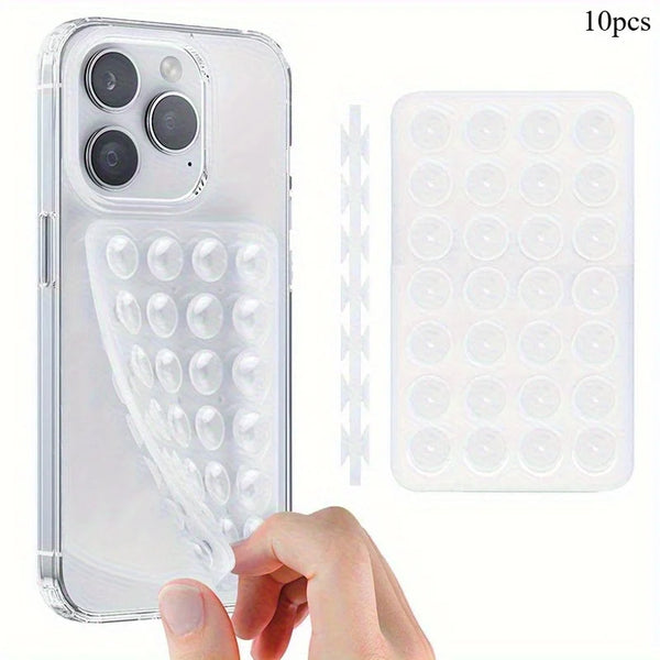 10Pcs Double-Sided Silicone Suction Phone Holder Strong Grip Waterproof Shower Stand for Video & Photography
