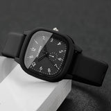 Fashion Square Women Quartz Watch Casual Arabic Dial Silicone Strap Wristwatches Reloj Mujer Girls Clock Gift (Without Box)