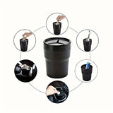 1pc Multi functional car with lid mini trash can desktop storage ashtray storage box car cup holder trash can