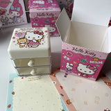 New Double Layer Drawer Storage Box Kt My Melody Kuromi Cinnamoroll Jewelry Bead Chain Stationery Organizer For Girls