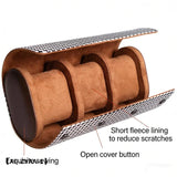 【A】Watch Roll Travel Case 1/2/3 Slot, Storage Organizer with Removable Pillows Solid Dividers, Secure