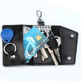 1 PC Second Layer Cowhide Keychain Men Key Holder key Organizer Pouch Car Key Pouch Wallet Housekeeper Key Case Mini Card Bag