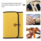 Heavy Duty Watchband Storage Bag Sturdy Organizer Pouch with Zipper Hanging Design for Watch Straps Earphones Cables Travel