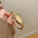 High-end Women's Roman Scale Quartz Watch Simple Gold Bracelet Ladies Watches Oval Dial Wristwatches Clock Dress Montre Femme