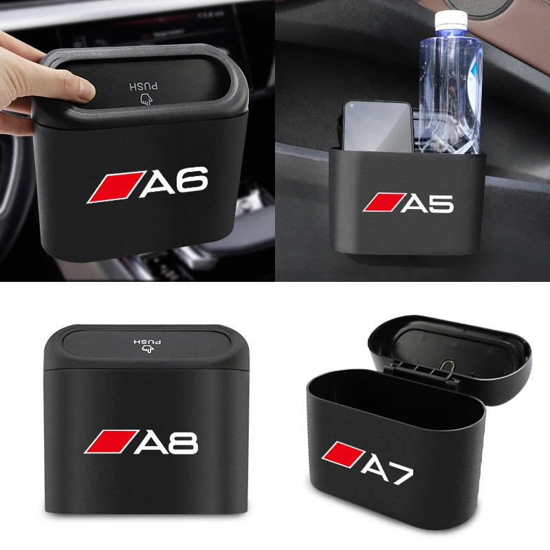 1Pcs Universal Car Trash Can Portable Mini Garbage Box Trash Dustbin For Audi A1 A2 A3 A4 A5 A6 A7 A8 Q1 Q2 Q3 Q4 Q5 Q6 Q7 Q8 TT