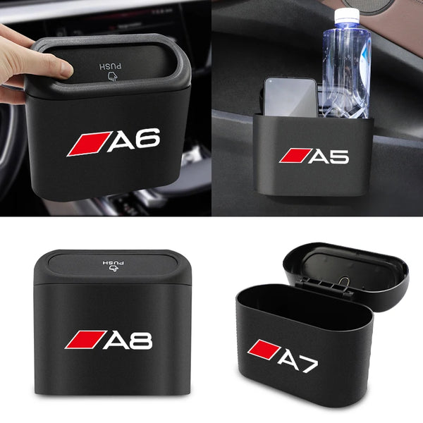 1Pcs Universal Car Trash Can Portable Mini Garbage Box Trash Dustbin For Audi A1 A2 A3 A4 A5 A6 A7 A8 Q1 Q2 Q3 Q4 Q5 Q6 Q7 Q8 TT