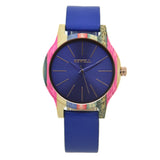 Neutral Large Dial Bamboo Wristwatch Dual Time Display Leather Band Buckle Lightweight Natural Bamboo Watch