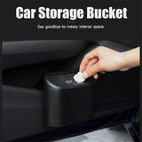 Car Trash Can Bin with Lid- Mini Car Garbage Can- Leakproof Trash Bin Car Dustbin Organizer Container for Car Office Home