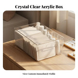 Stackable Drawer Box Japanese Inspired Desktop Organizer Transparent Design Space Saving for Women, Vanity, Desk, Bathroom