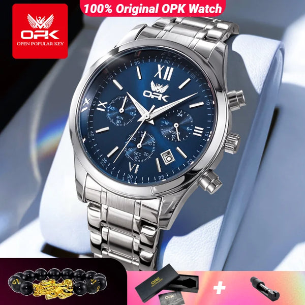 OPK 6052 Mens Watch Automatic Date Stainless steel Band High Quality Men's Watches