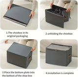 Shoe Storage Box Organizer 600D Oxford Cloth Foldable Clear Cover Zipper Under Bed Closet Wardrobe Dustproof Compartment Holders