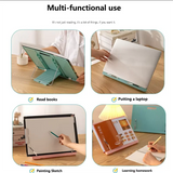 BEISHI Adjustable Desktop Book Stand for Reading with Page Clips Plastic Foldable Book Reading Holder iPad Tablet Laptop Holder