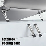 【F2-MAX111】Mini Zinc Alloy Laptop Stand Adjustable Height Foldable Laptop Riser Legs Anti Slip Holder