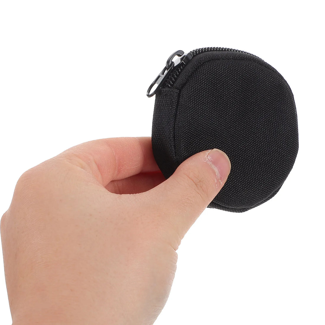 Mini Round Zipper Storage Pouch Keychain for Earphones Earbuds Coins USB Cables Small Essentials Portable Travel Organizer